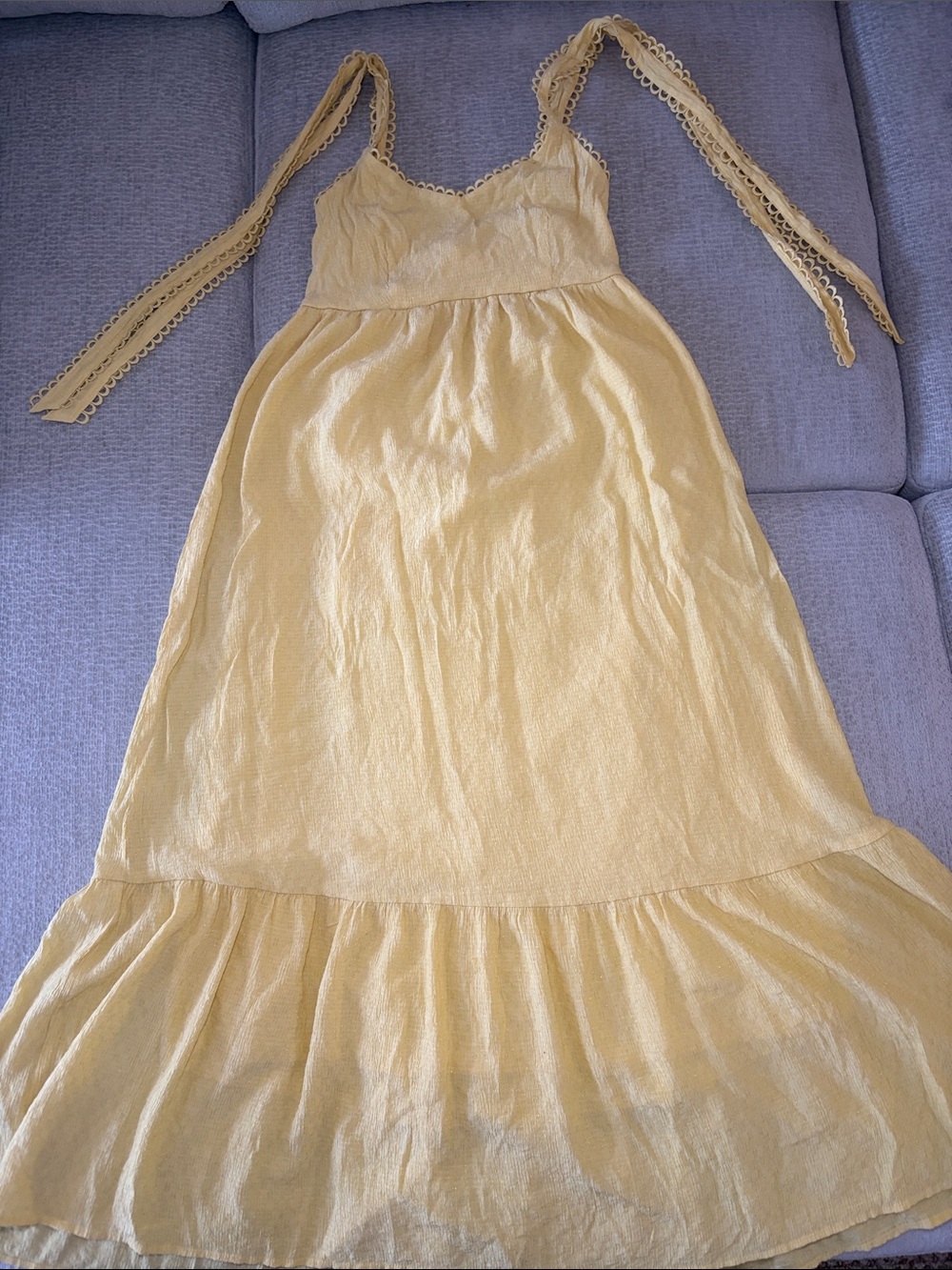 mine Yellow Sundress with Scalloped Straps - Picture 2 of 3